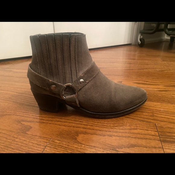 ALLSAINTS GREY SUEDE BOOTIE - Picture 2 of 5